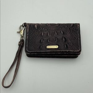 Brahmin Dark Brown Crocodile Embossed Wallet